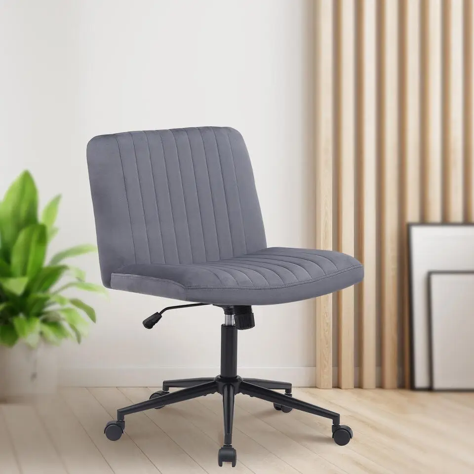 CLP Bureaustoel Kingman zwart Frame - Fluweel - donkergrijs