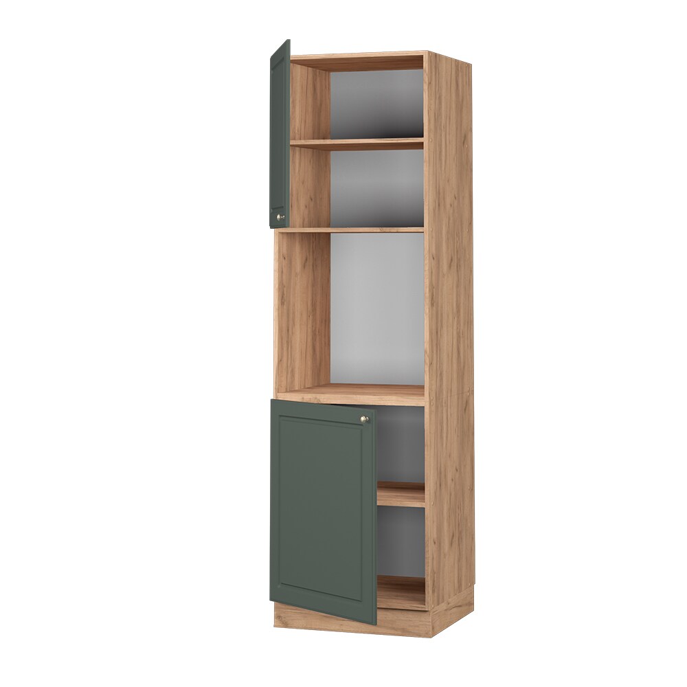 Vicco Herdumbauschrank Küchenschrank Küchenmöbel Fame-Line Landhaus Eiche Grün 60 cm Gold Küche Einbauküche Blende Herdschrank Hochschrank Küchenzeile Drehtür Einlegeboden