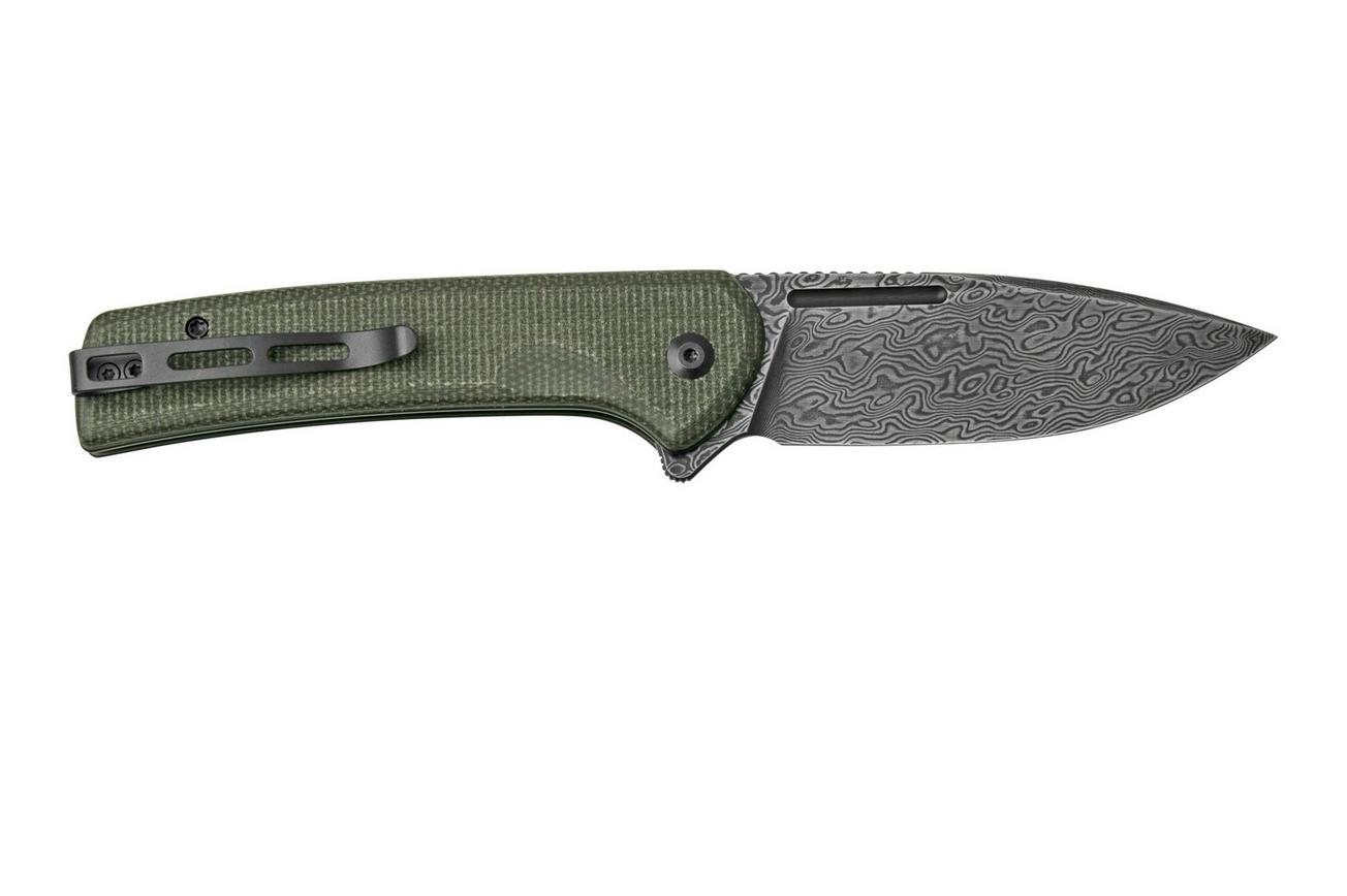 Civivi Conspirator C21006-DS1 Green Micarta, Damascus zakmes