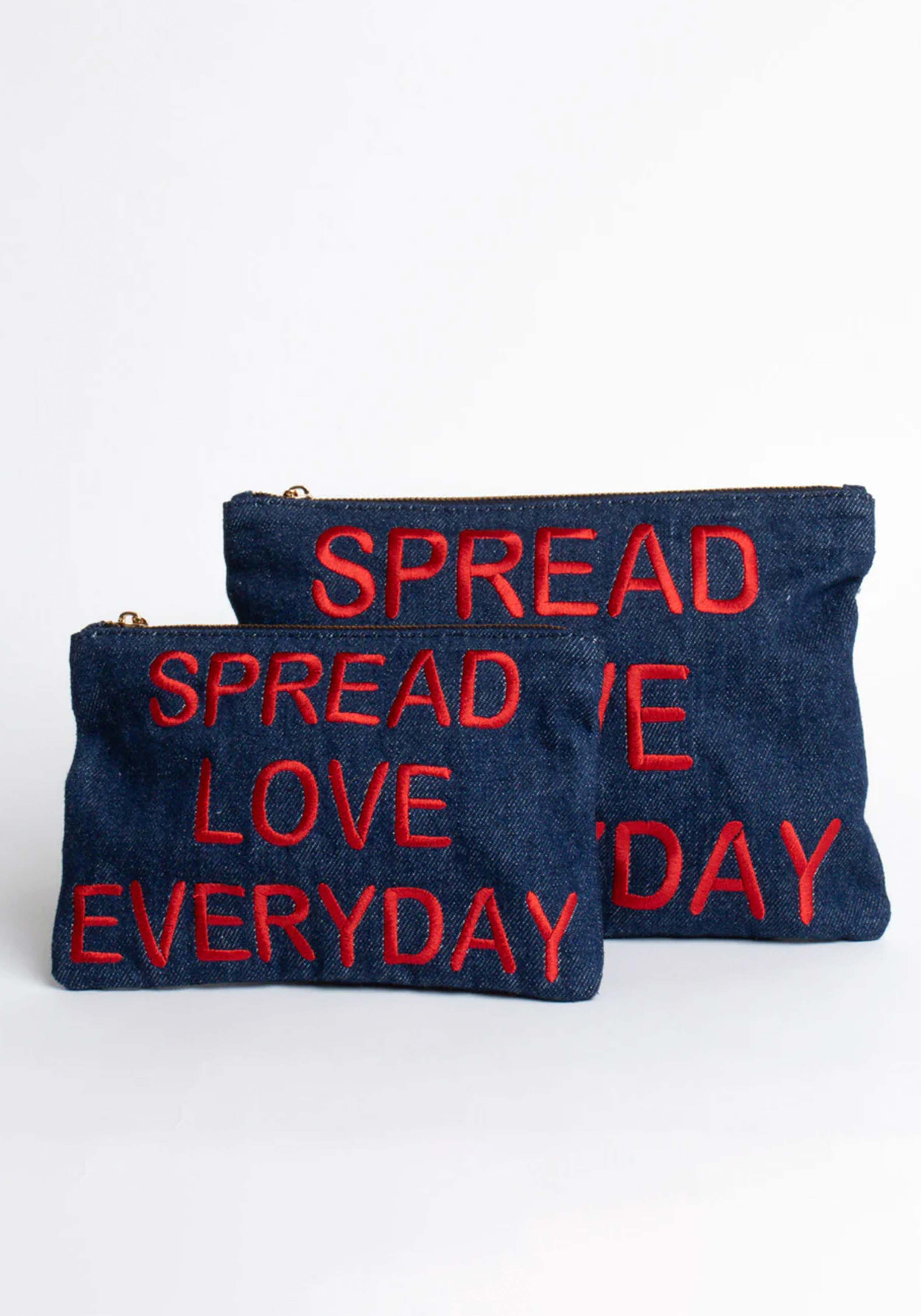 YOOMEE Beutel Mouhim Mini Pouch Denim Spread Love Everyday