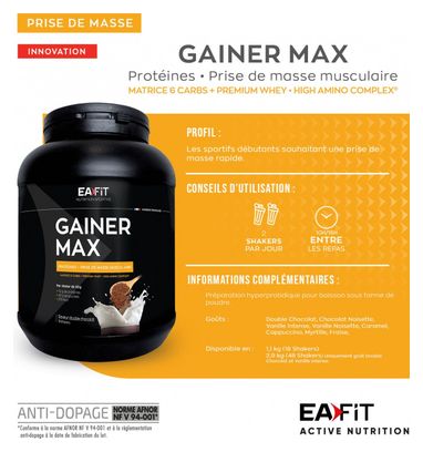 EAFIT Gainer Max Vanille Intense 2 9 kg
