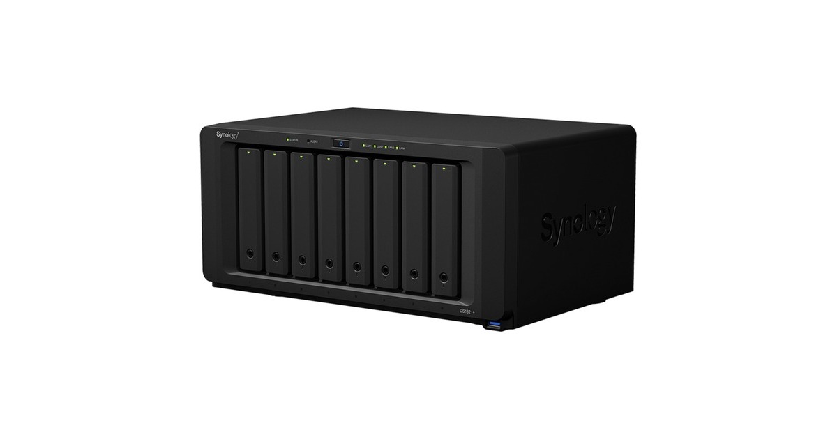 SynologyDiskStation DS1821+ nas  (Zwart, 4x LAN, USB 3.0)