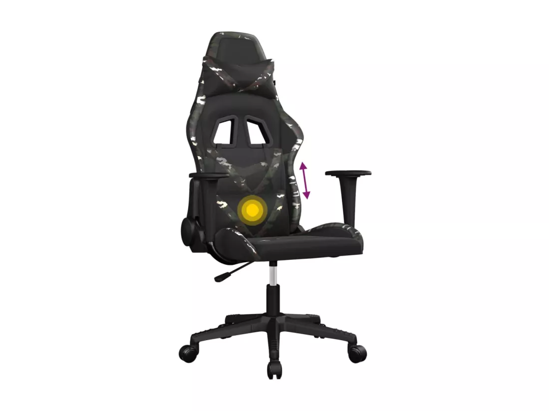 Chaise de jeu de massage Noir et camouflage Similicuir