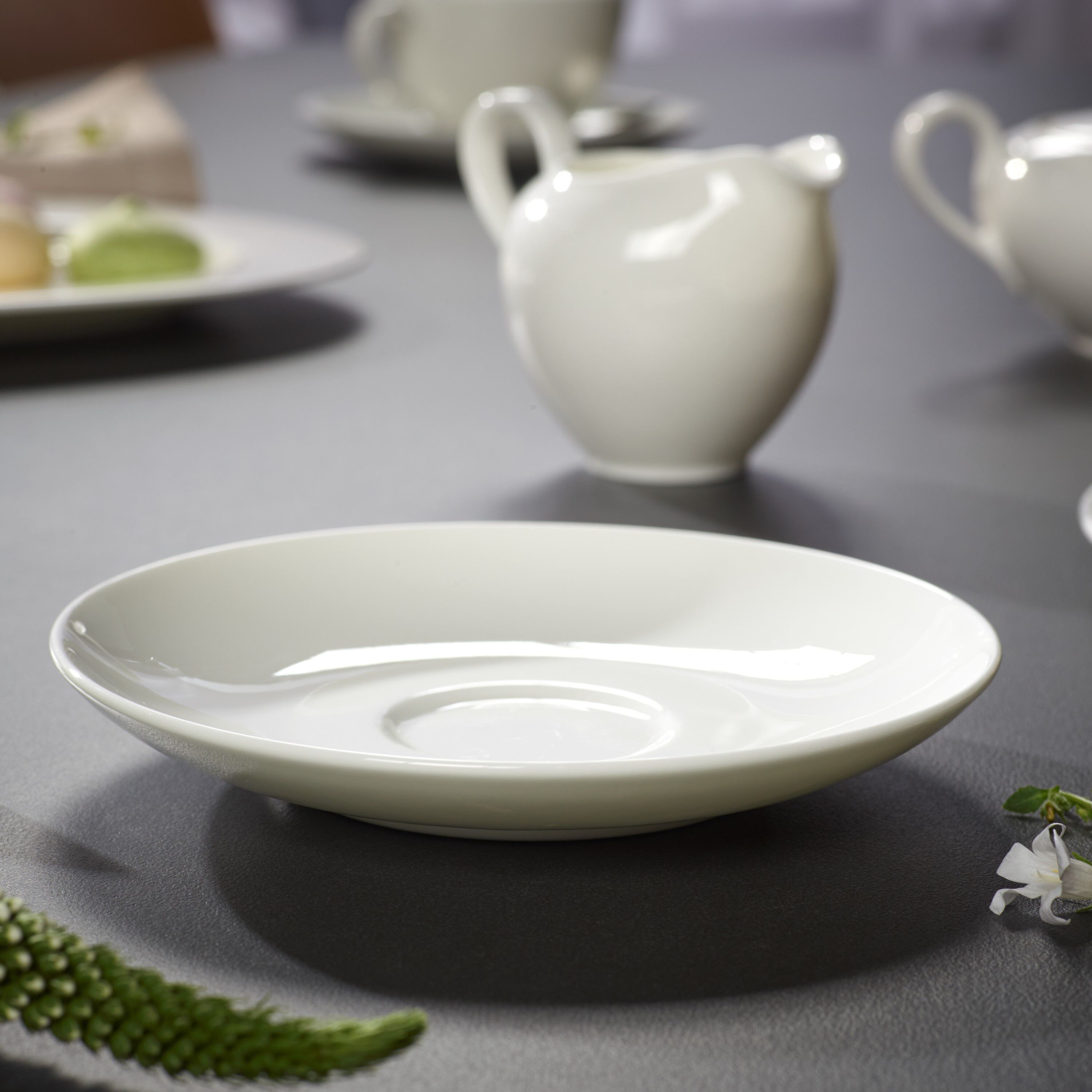 Anmut Coffee cup saucer White, 6'', Premium Bone Porcelain