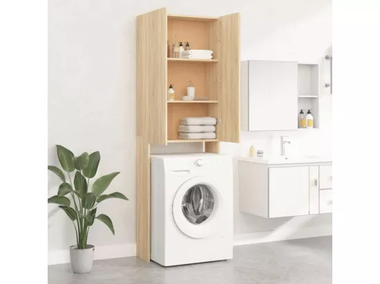 Meuble pour machine à laver Chêne sonoma 64x25,5x190 cm