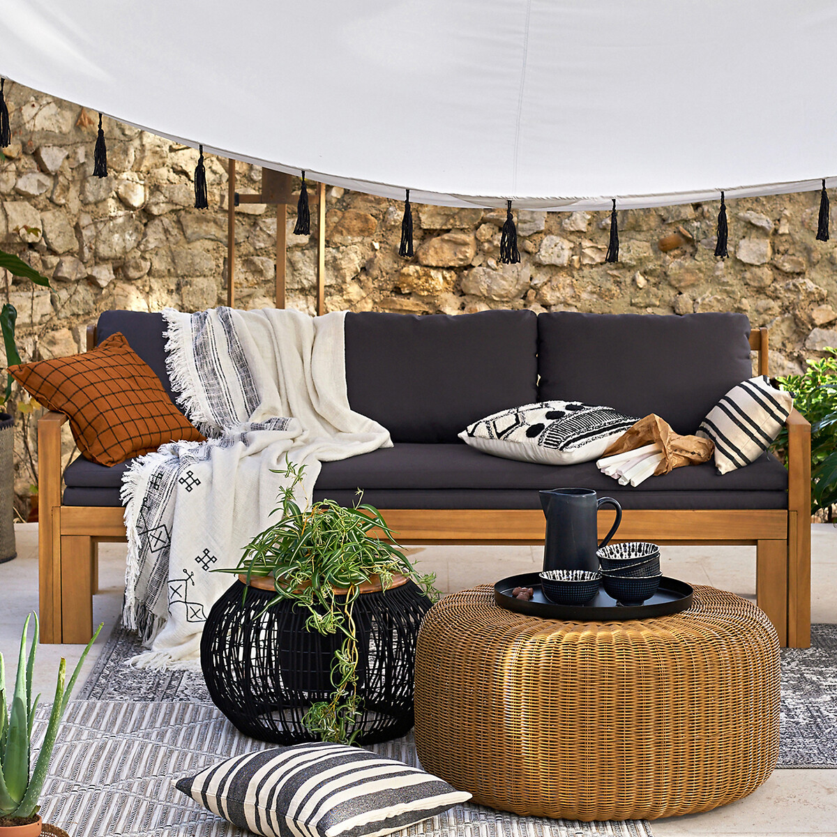 LA REDOUTE INTERIEURS<br>Banco de jardim extensível, Aliza