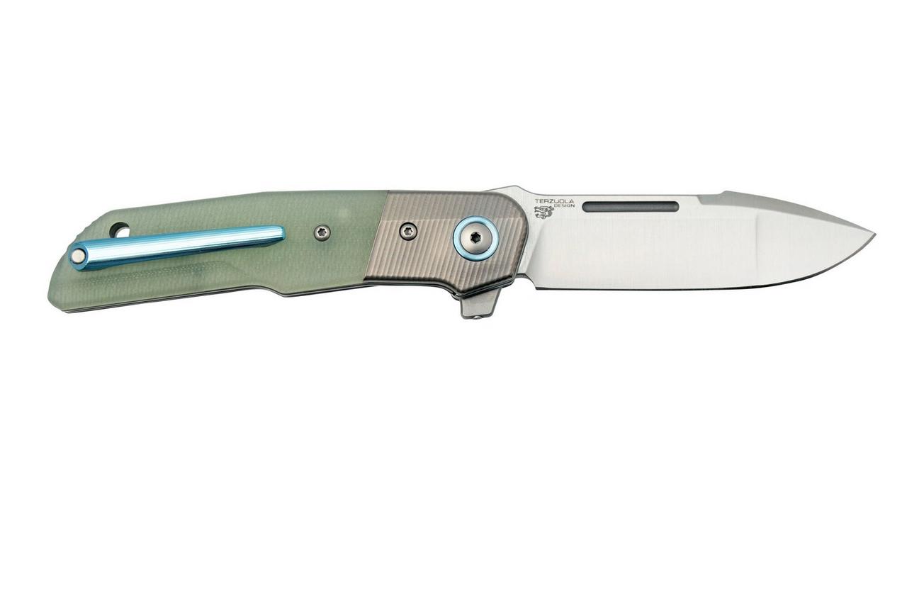 MKM Clap LS01-GNT Titanium, Natural G10 zakmes, Bob Terzuola design