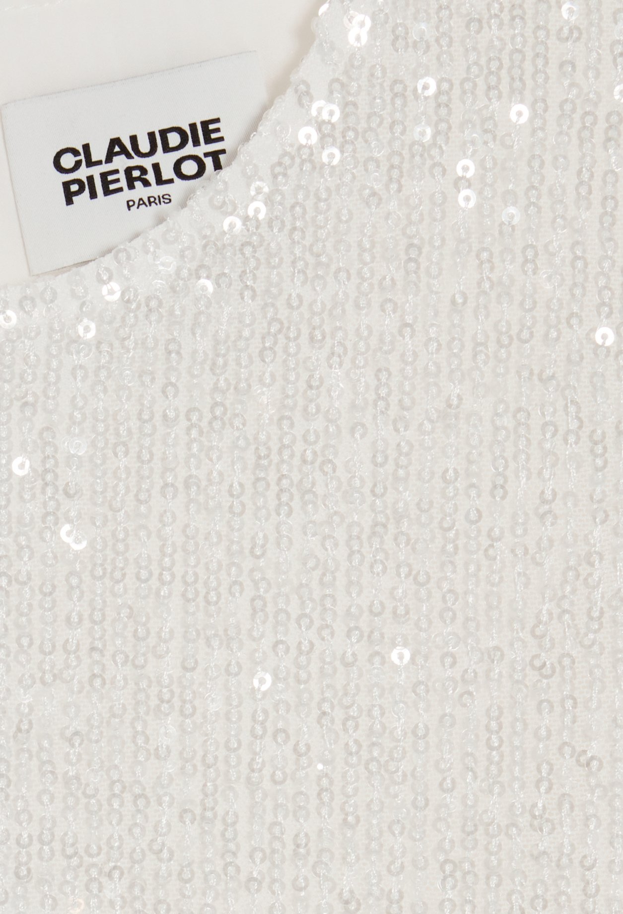 Top sans manches sequins ecru