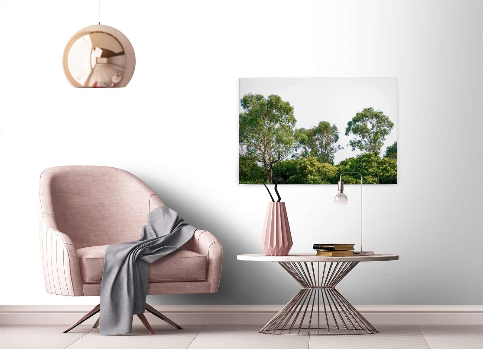Leinwandbild BÄUMEN - grün - 90x60 cm