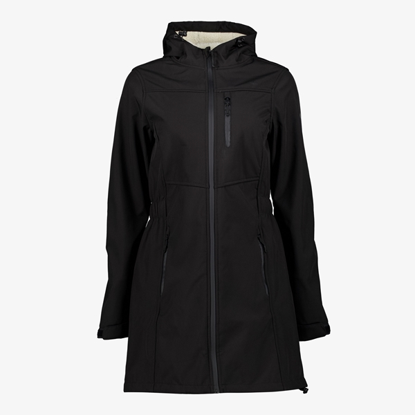 Mountain Peak dames lange softshell jas zwart