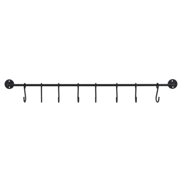 Kapstok 8 haken Mia zwart ijzer 600 mm