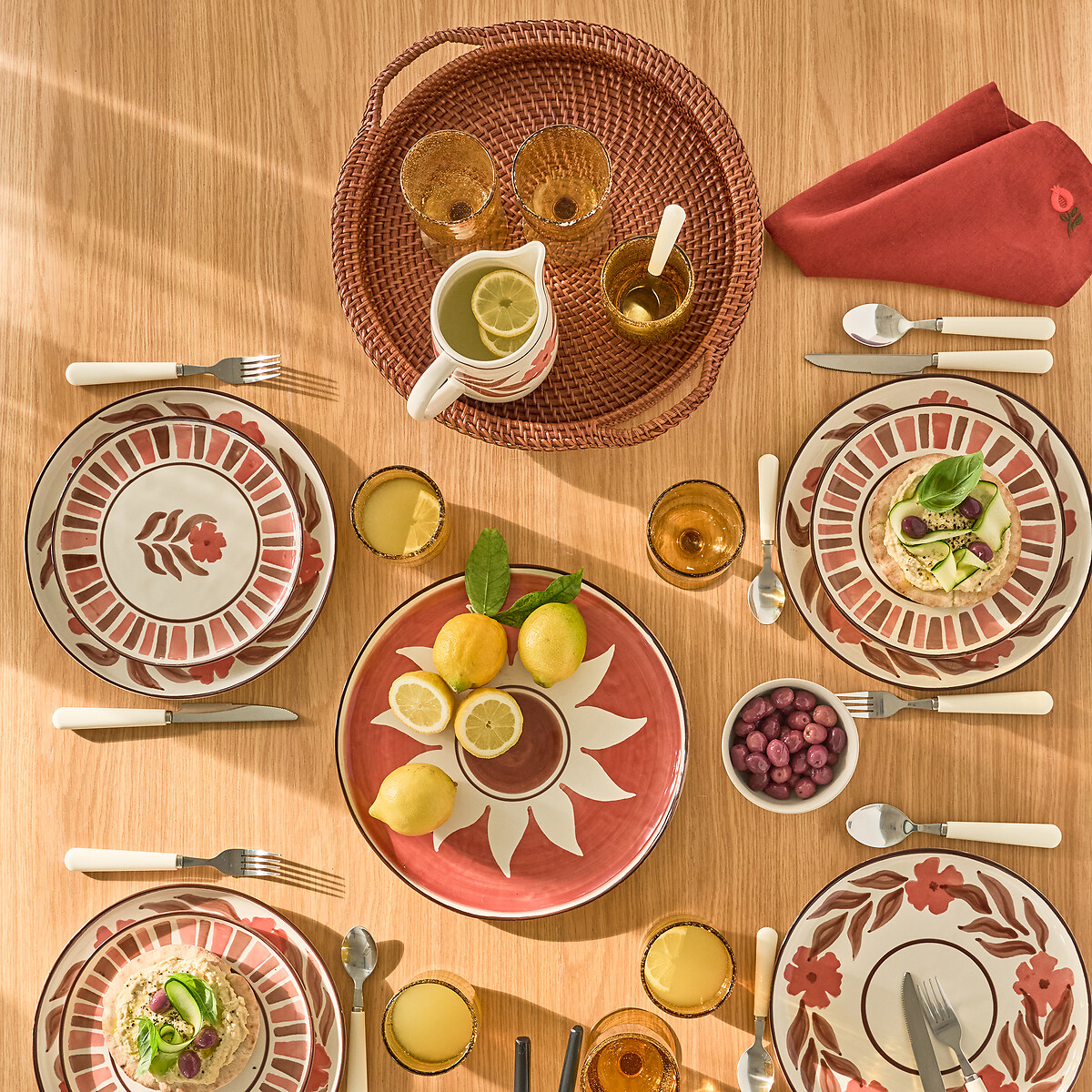 LA REDOUTE INTERIEURS<br>Bandeja redonda de vime, Taran