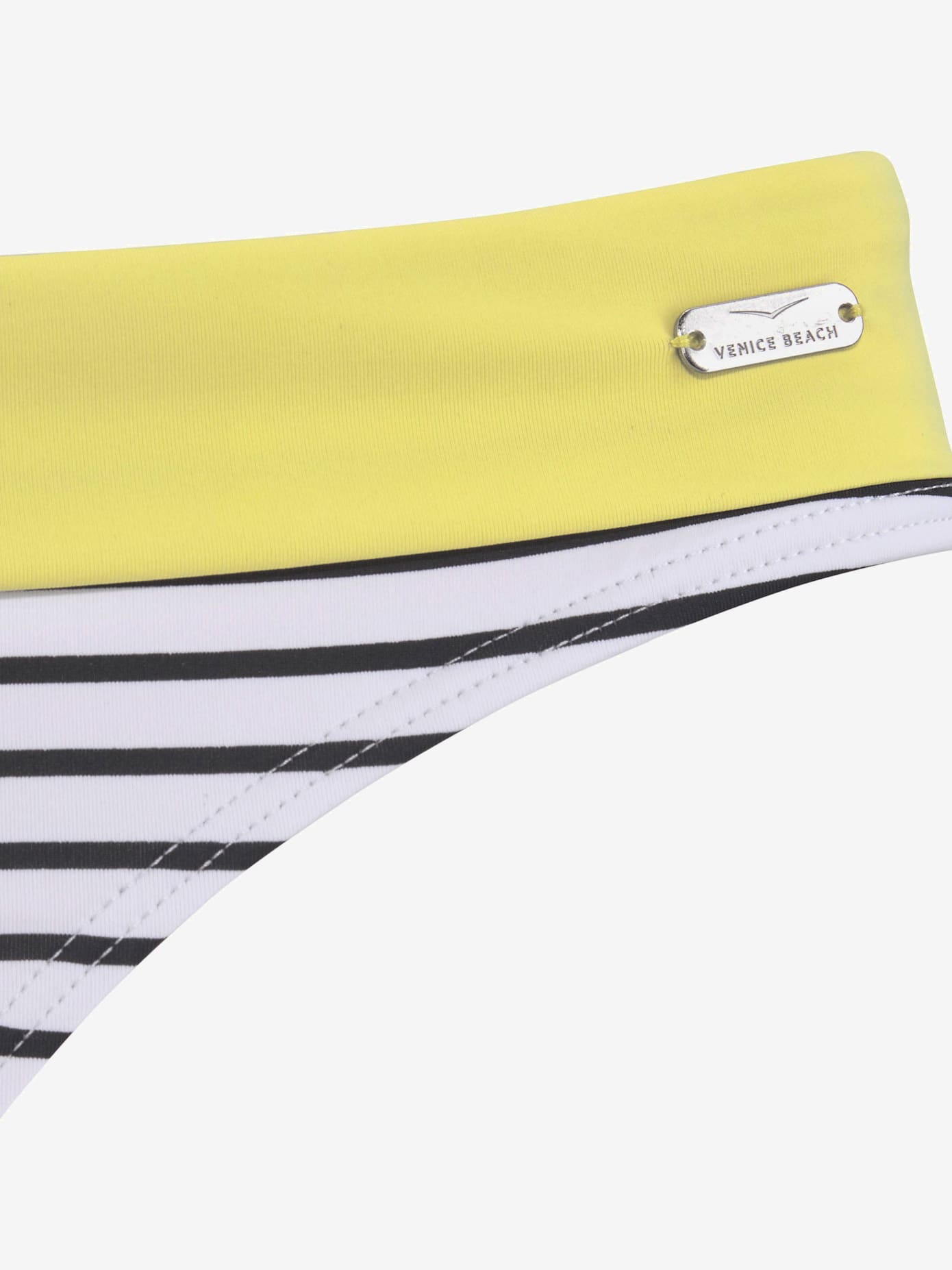 Bas de maillot de bain design rayé avec ceinture contrastée