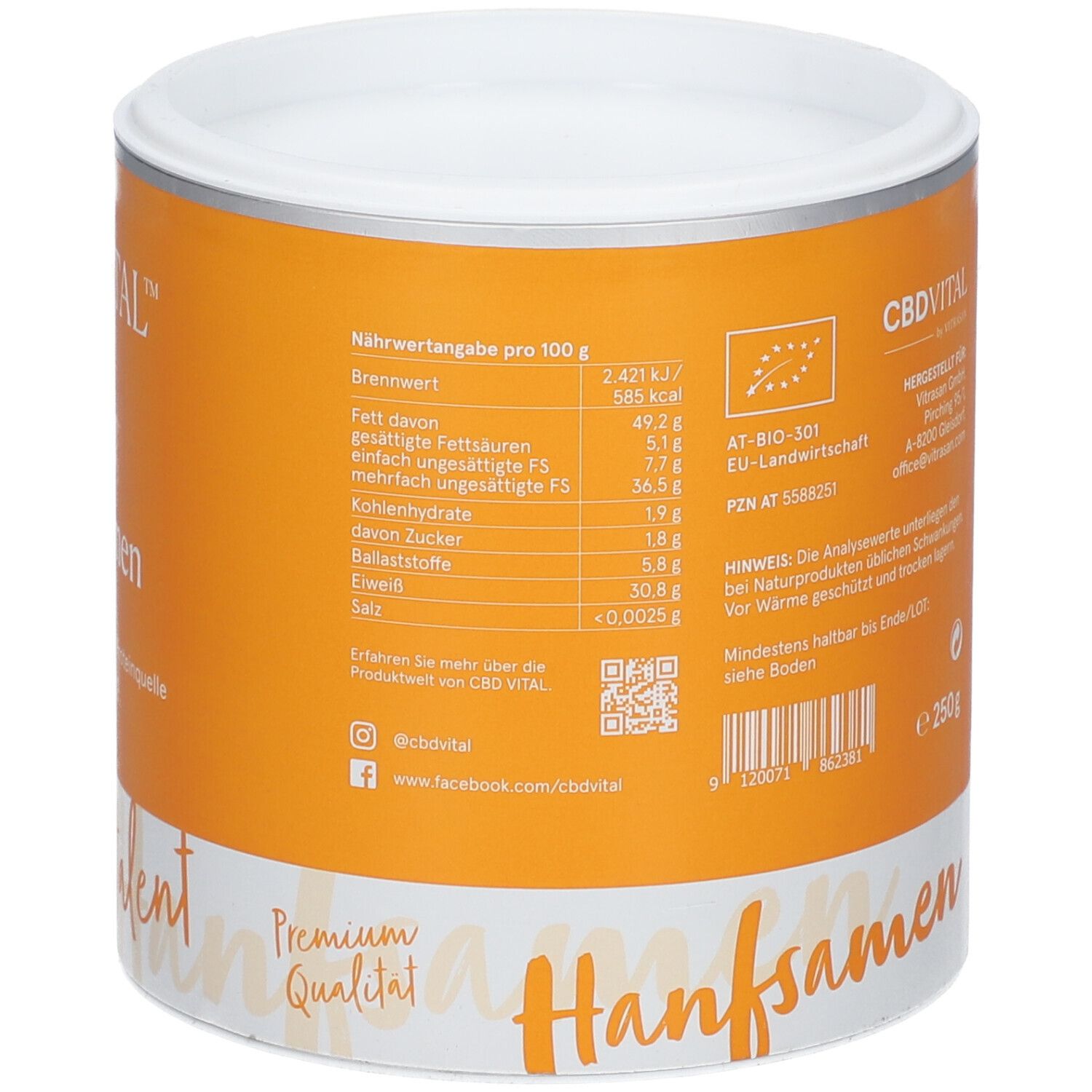 CBD VITAL Hanfsamen geschält Super Food Pulver
