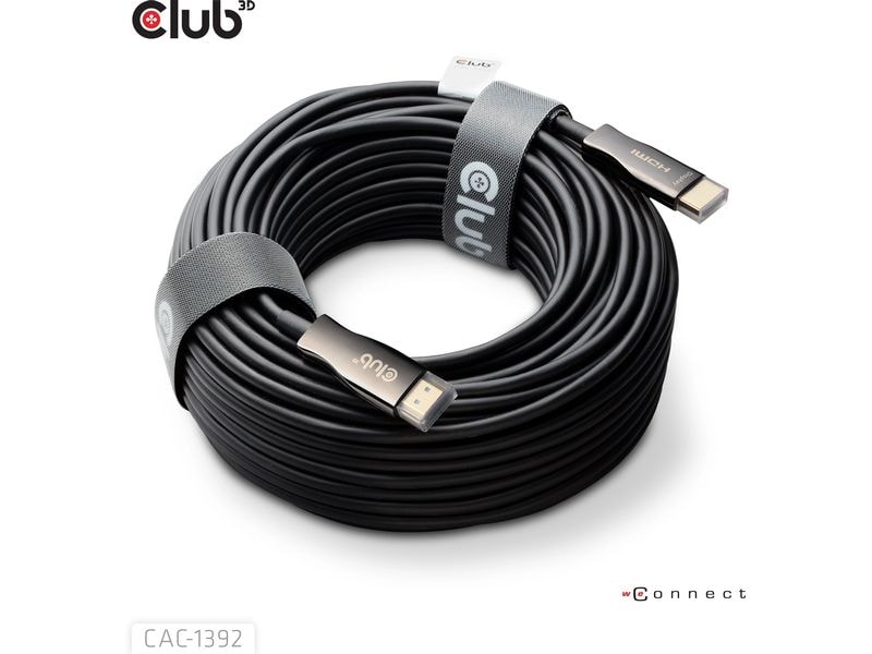 Club 3D Optisches Kabel CAC-1392 lub HDMI - HDMI, 30 m Aktive optische Hybrid-HDMI-Hochgeschwindigkeitskabel