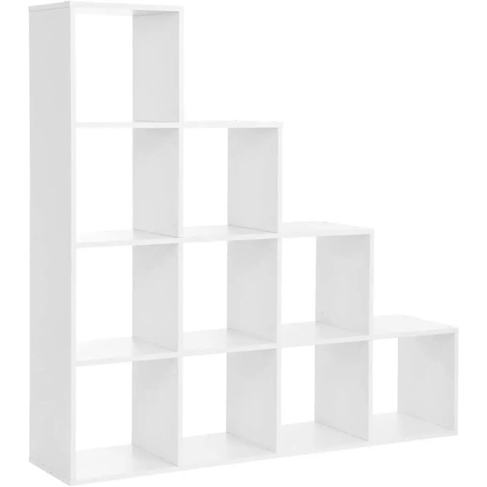 Parya Home Boekenkast, trappen, 10 kubusvakken, wit