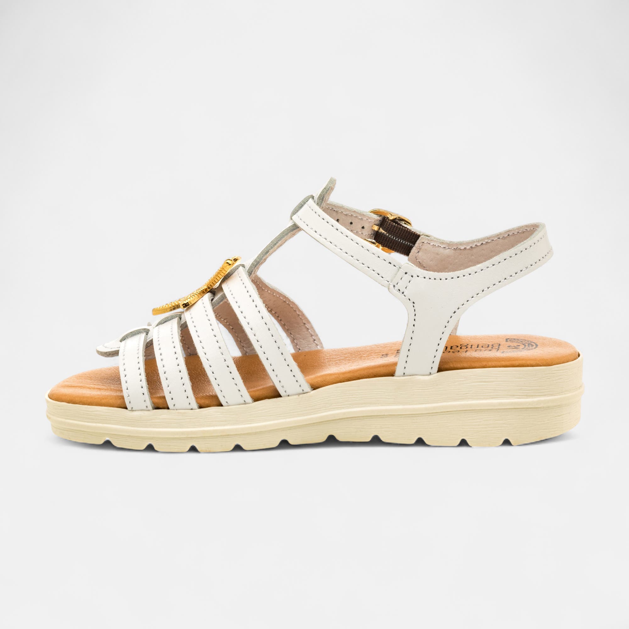 Sandales Fille en cuir blanc