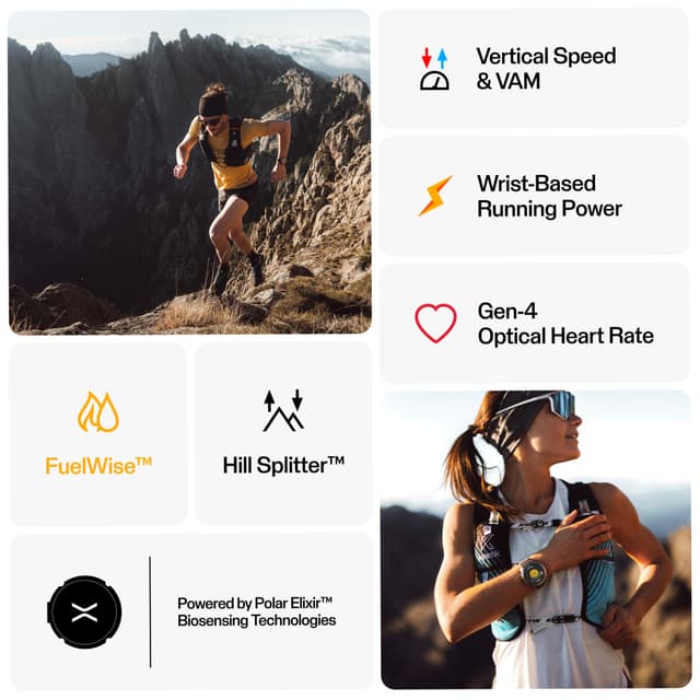 Polar Grit X2 Pro sportsur S-L (sort)