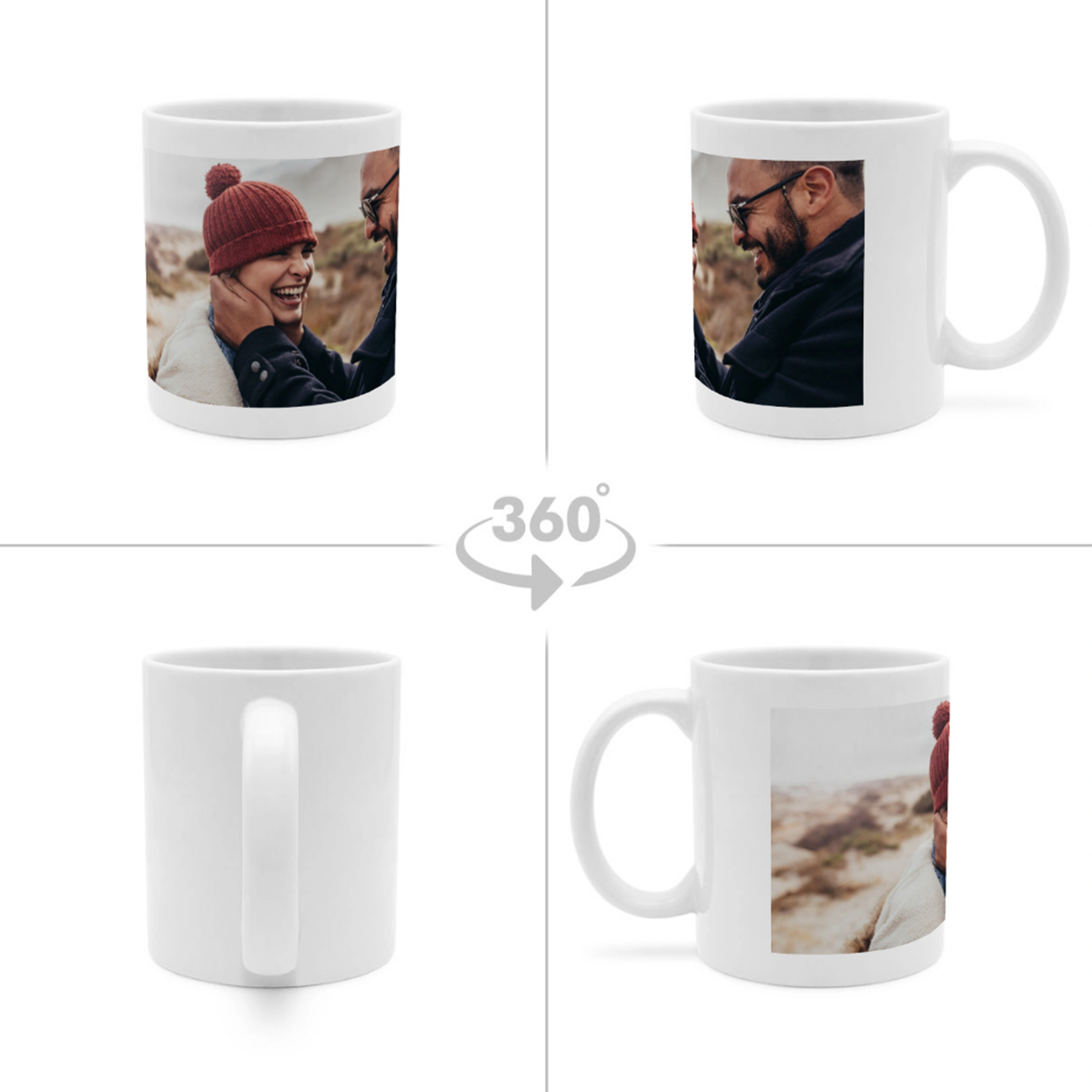 Kaffeebecher Color mit Foto selbst gestalten, 325 ml (Farbe: weiß)