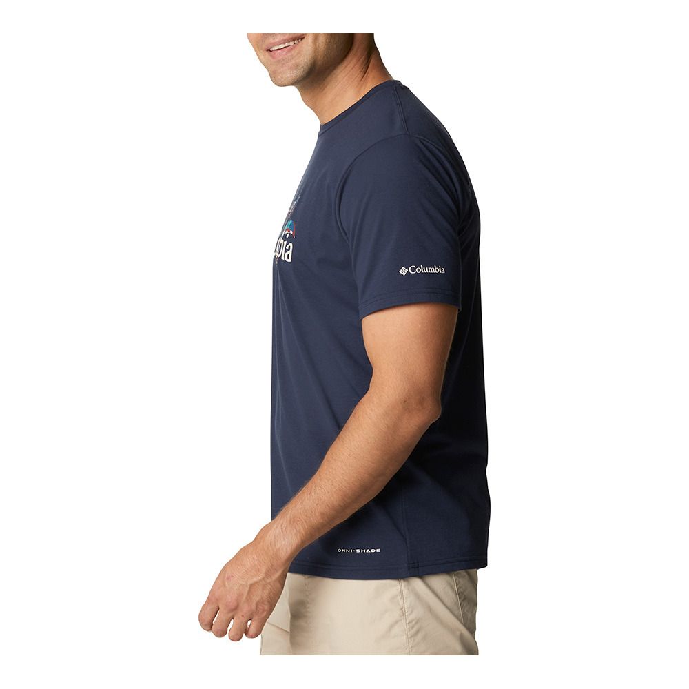 Columbia SUN TREK GRAPHIC - Maillot Homme collegiate navy/tropical graphic