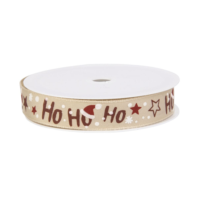 Geschenkband - Ho Ho Ho - ca. 1,5 cm x 2 m