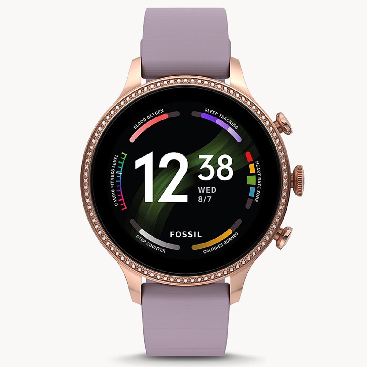 Montre femme Fossil Gen 6 connectéeBracelet silicone parme
