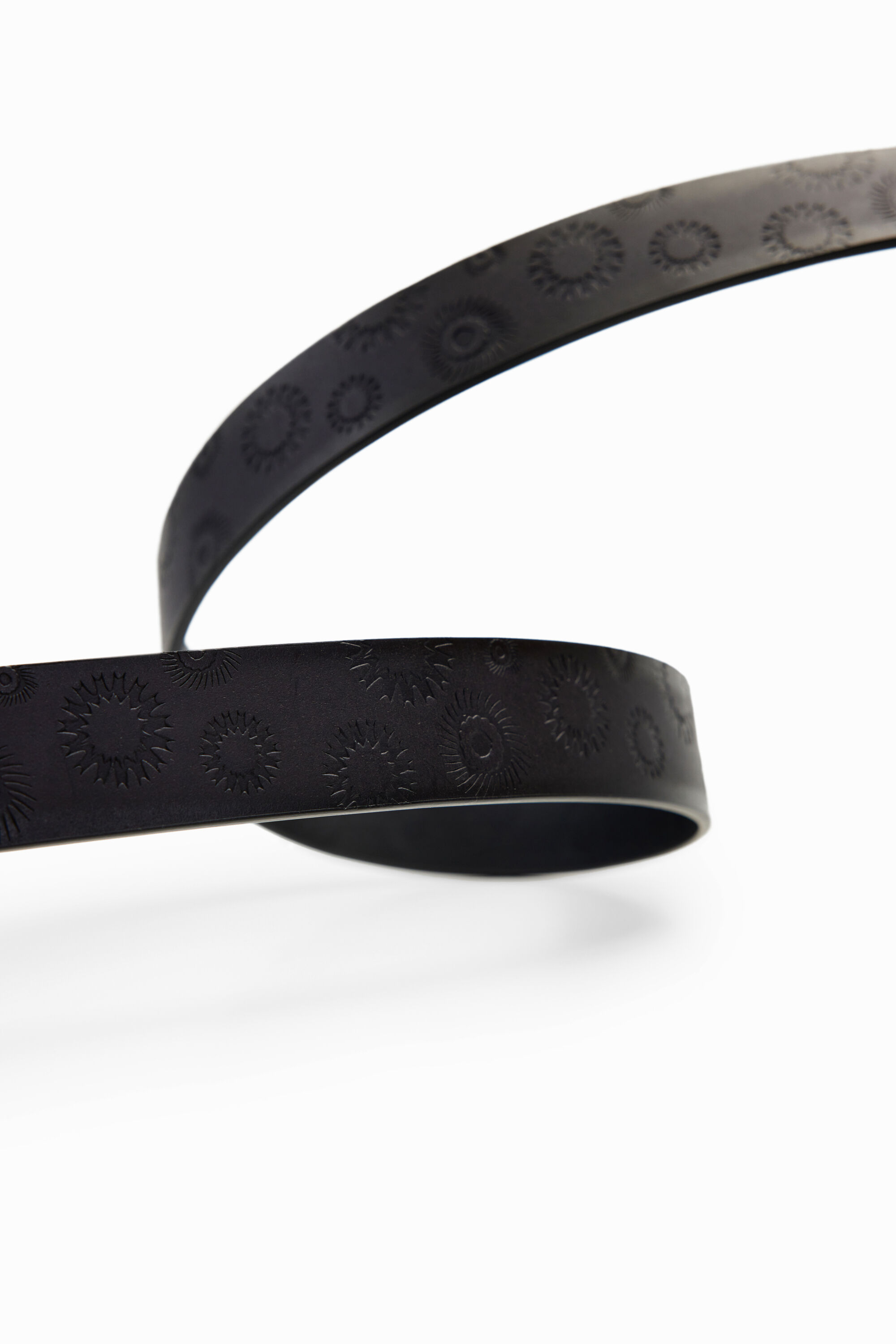Ceinture cuir géométrique