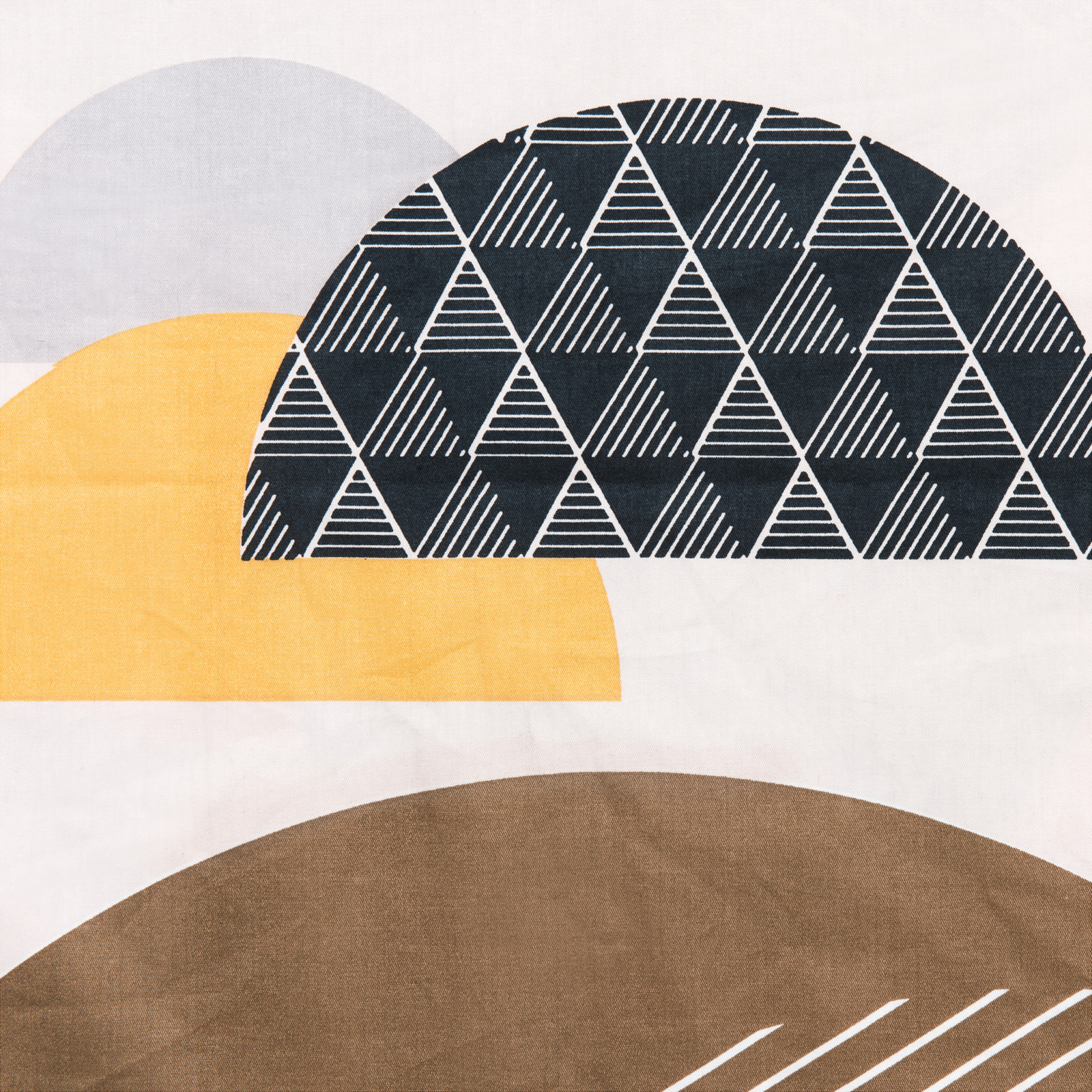 Bettwäsche geometrische Muster gelb 200x210 2x65x65 Bettanzug Fra