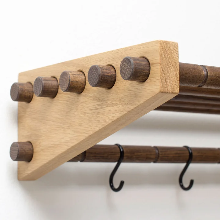 We Do Wood - Roon & Rahn Moodrack Wandgarderobe, 98 cm, Eiche geölt / geräuchert
