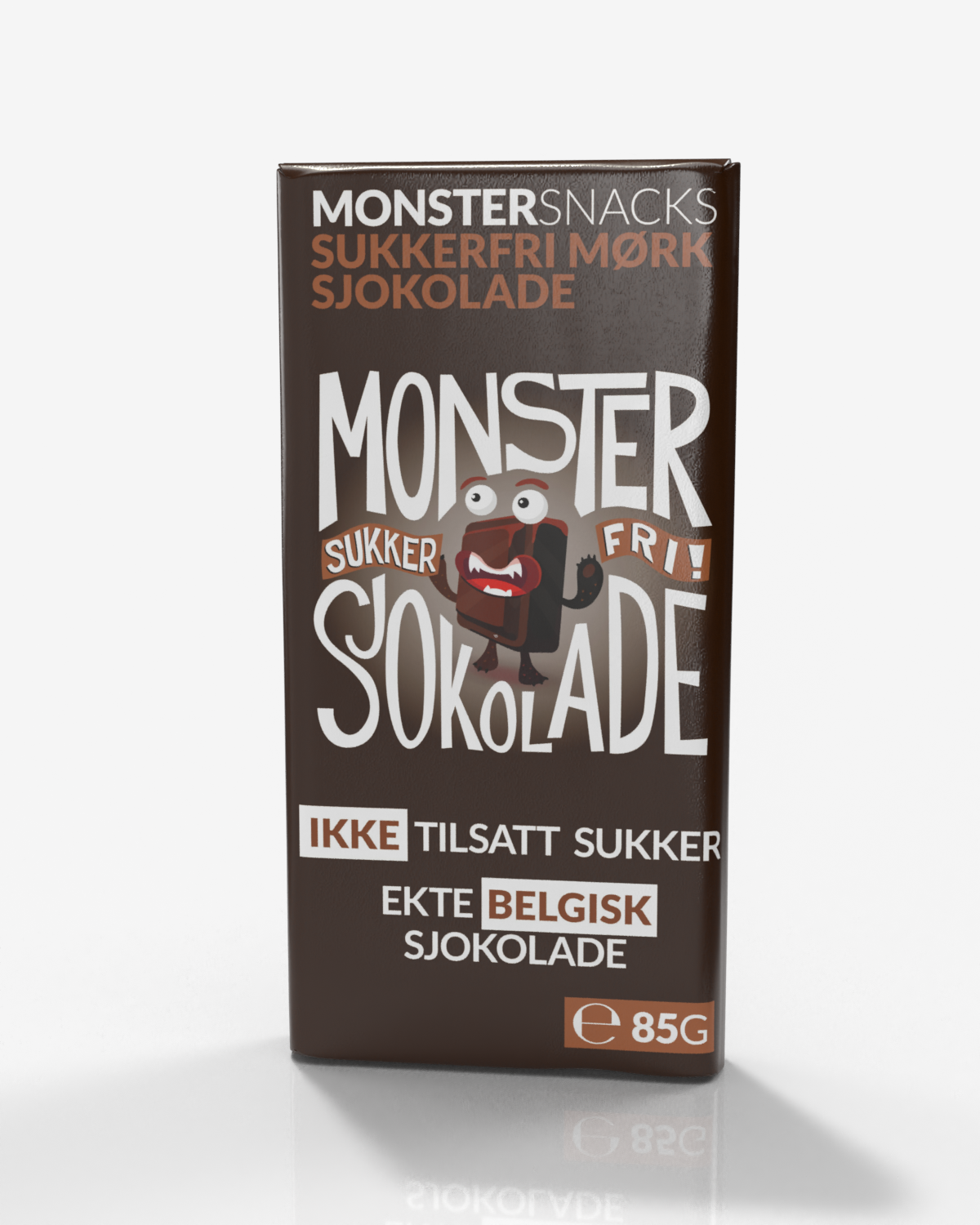Monster Sukkerfri Belgisk Mørk Sjokolade 3x85g