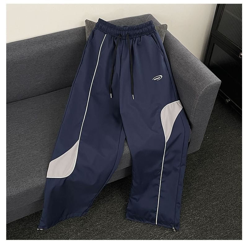 Mimiyox - Hoge taille kleurblok wijde joggingbroek