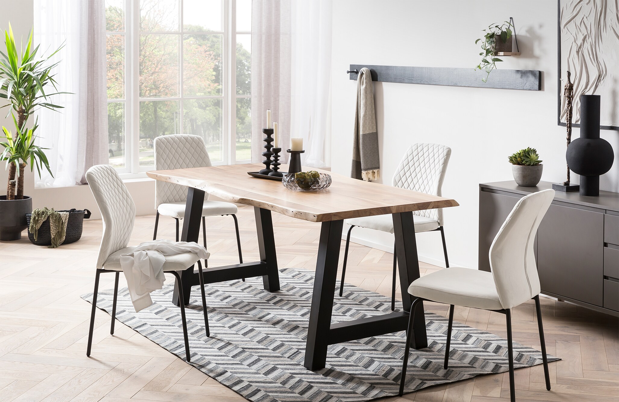 Stuhl 2er Set Beige Polsterstuhl Essstuhl Küchenstuhl Stuhlset Stühle