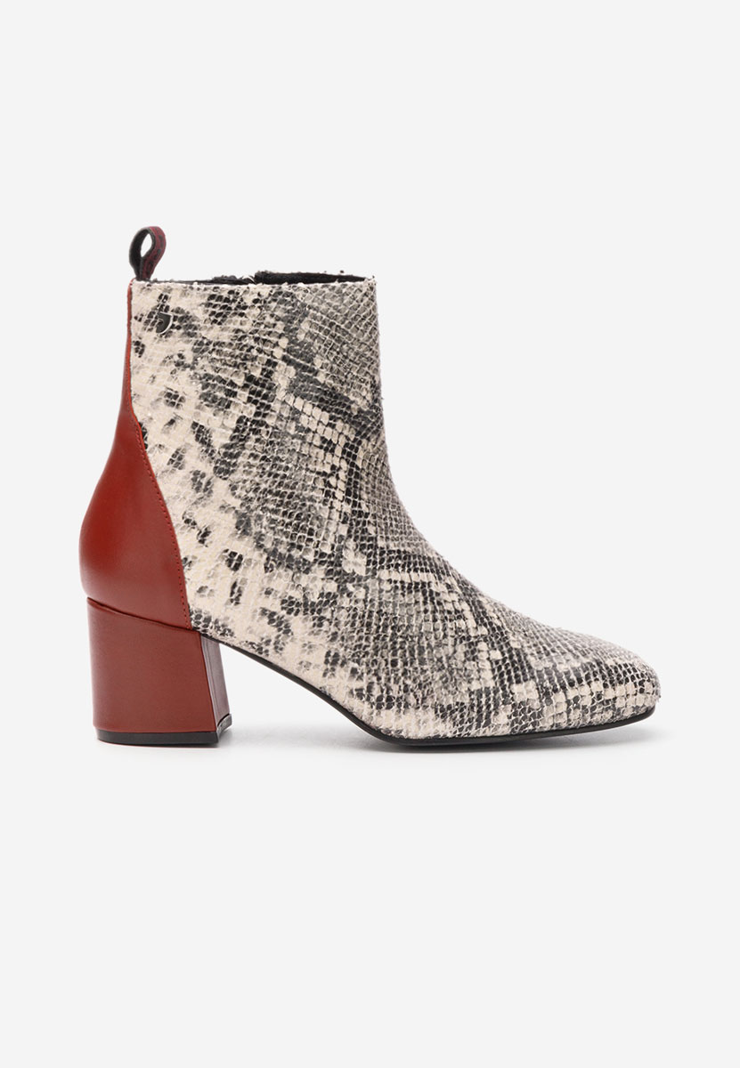 Bottines à gros talon beige Emerynne