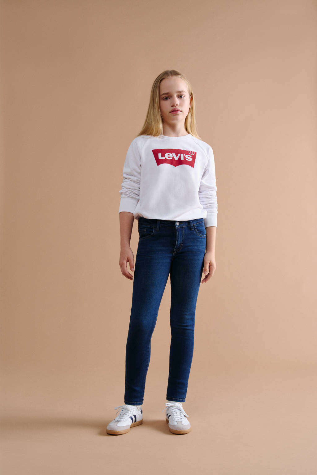 Levi's sweater Key item met logo wit