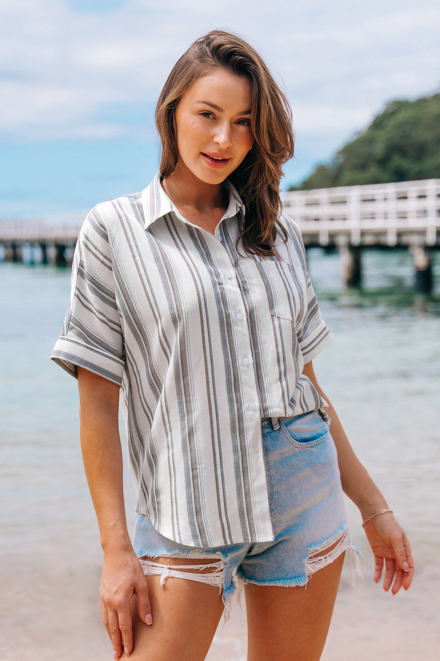 Chemise décontractée à rayures
