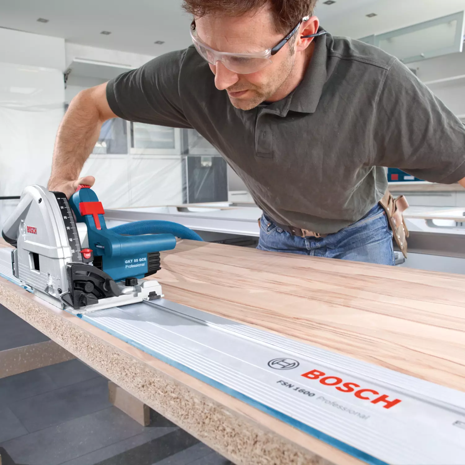 Bosch GKT 55 GCE Invalzaag in L-Boxx - 1400W - 165mm