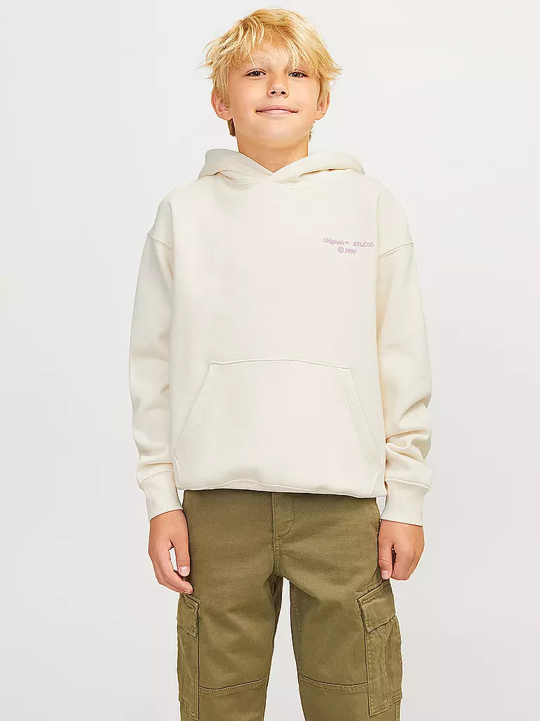 JACK & JONES Jungen Kapuzensweater - Hoodie JORNOHO  weiss