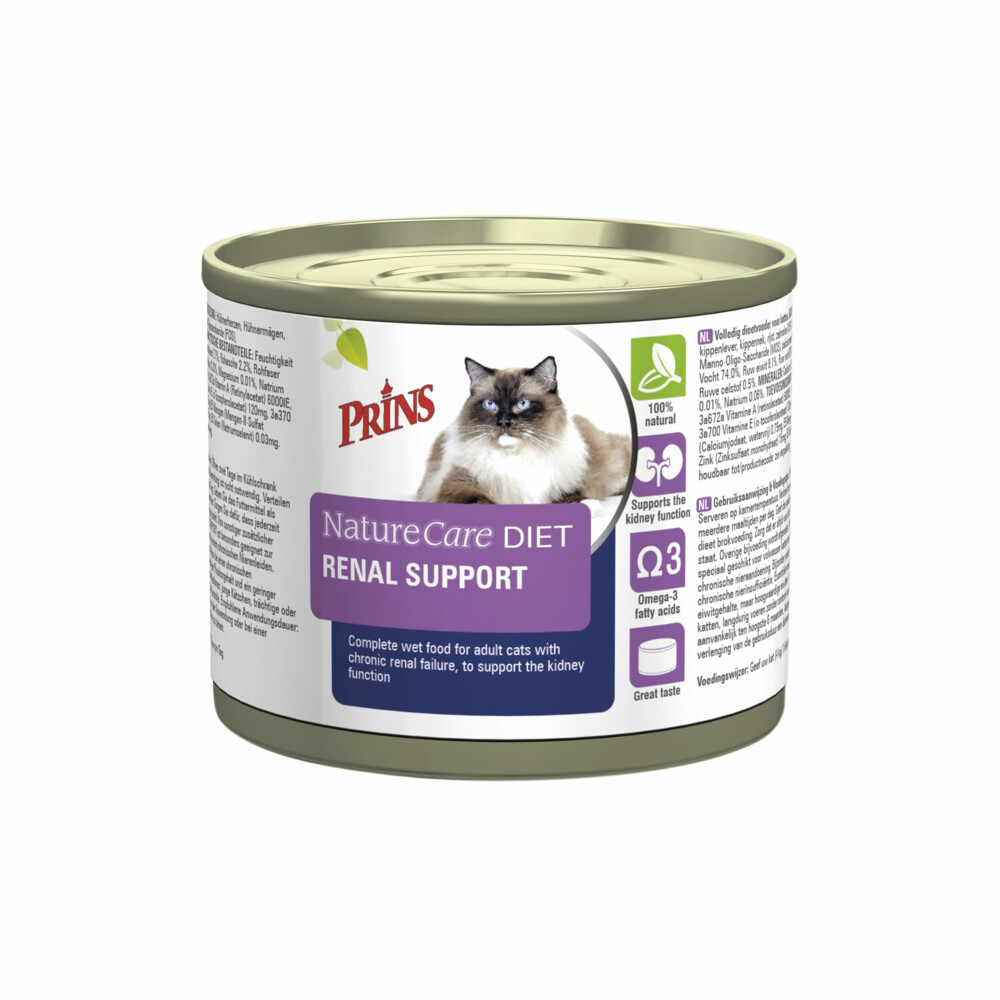6x Prins NatureCare Diet Kattenvoer Nat Renal Support200 gr