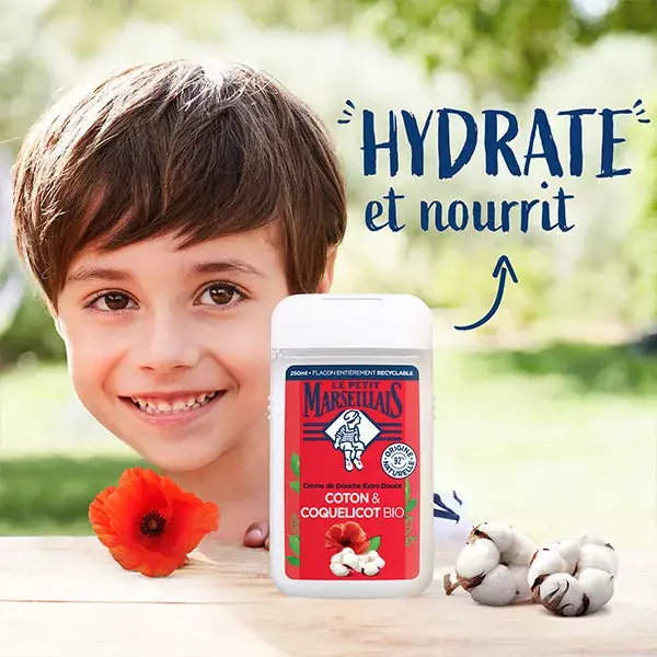 Le Petit Marseillais Douche Crème Extra Doux Coton Coquelicot 250ml
