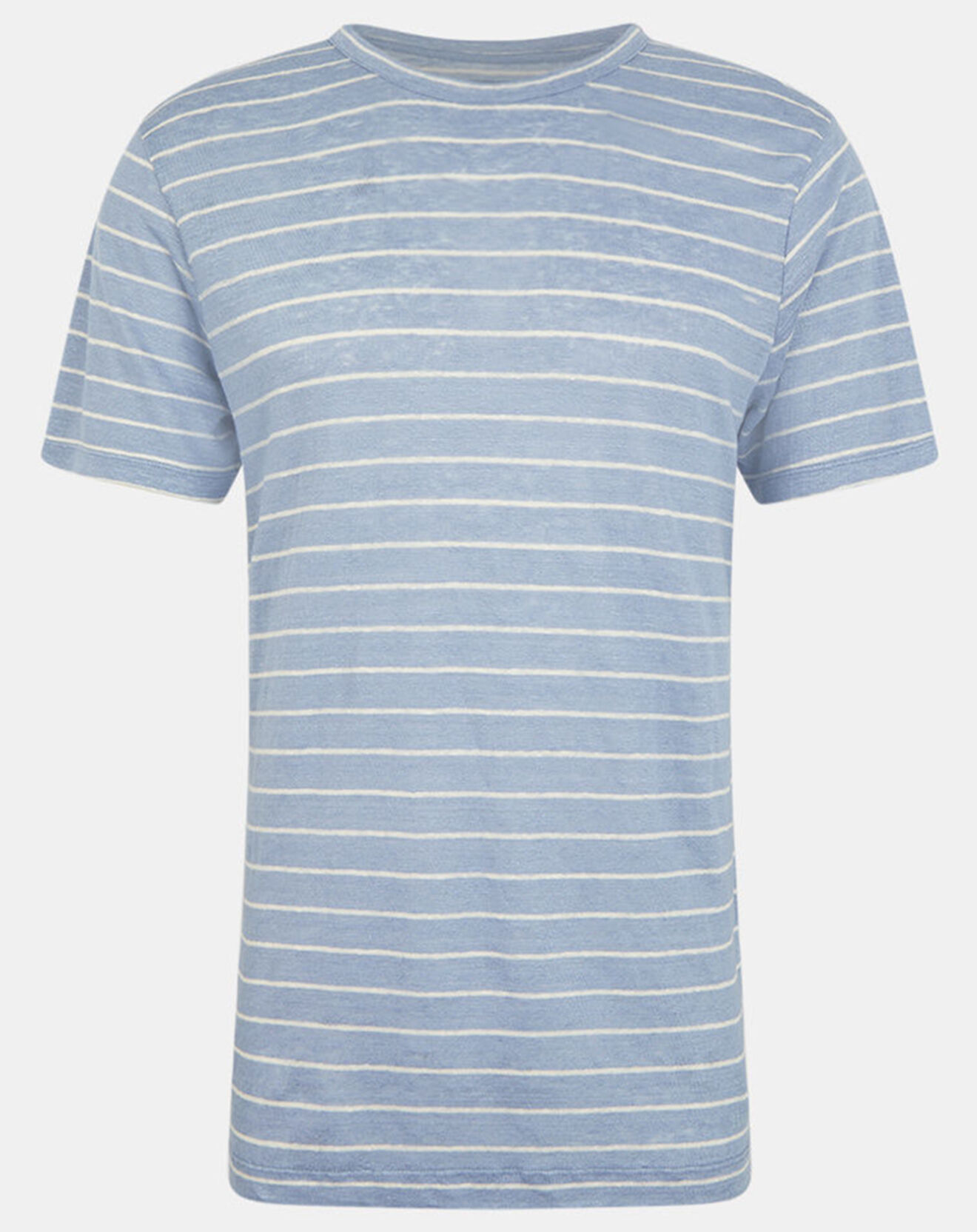 Hackett London T-Shirt 100% Lin Marinière bleu clair