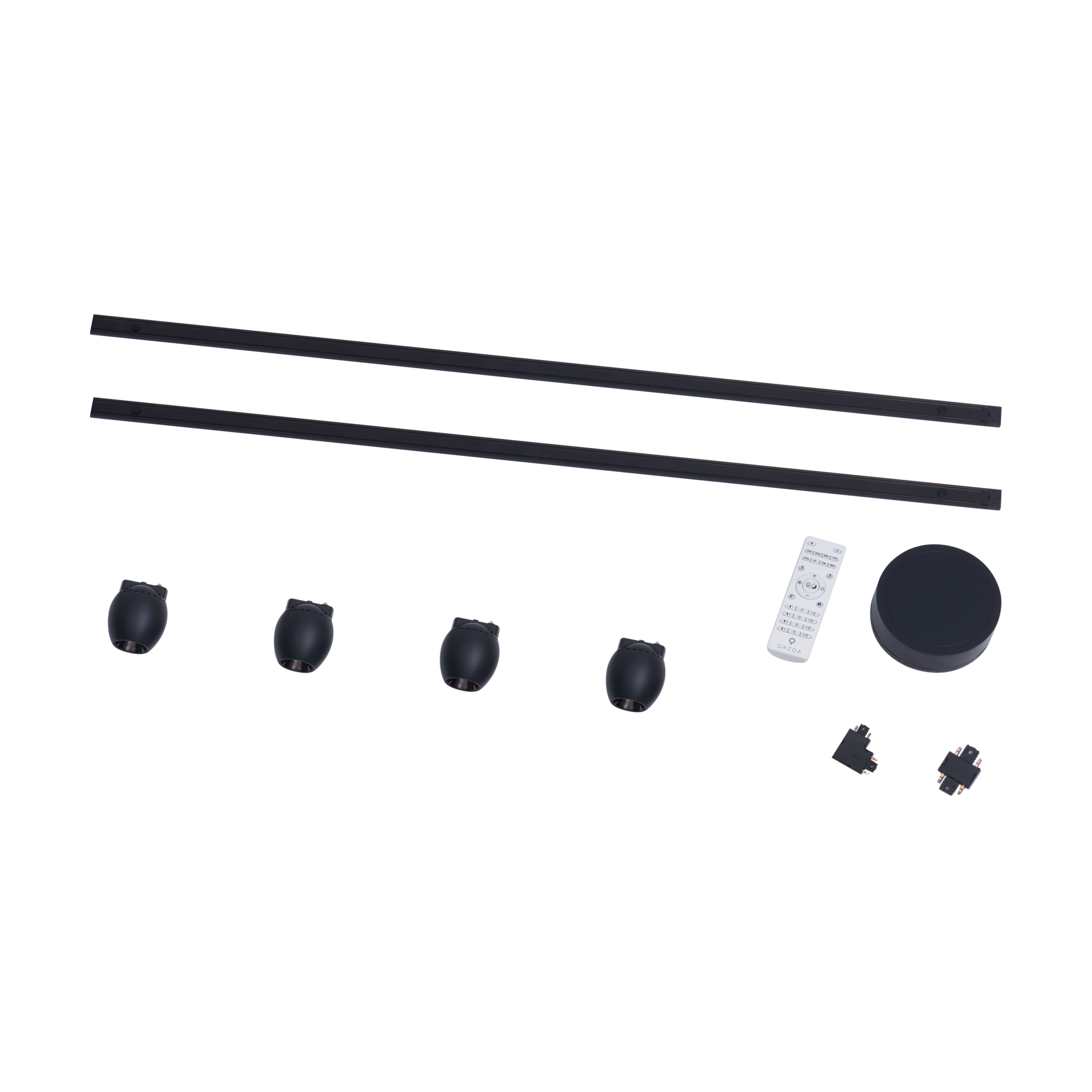 Modern railsysteem met 4 spots zwart 1-fase - Magnetic Zagaye