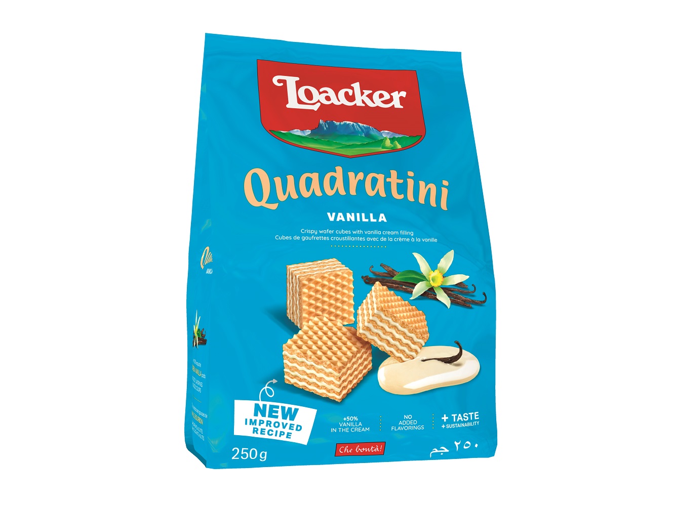 BOLACHA LOACKER QUADRATINI VANILLE 250G