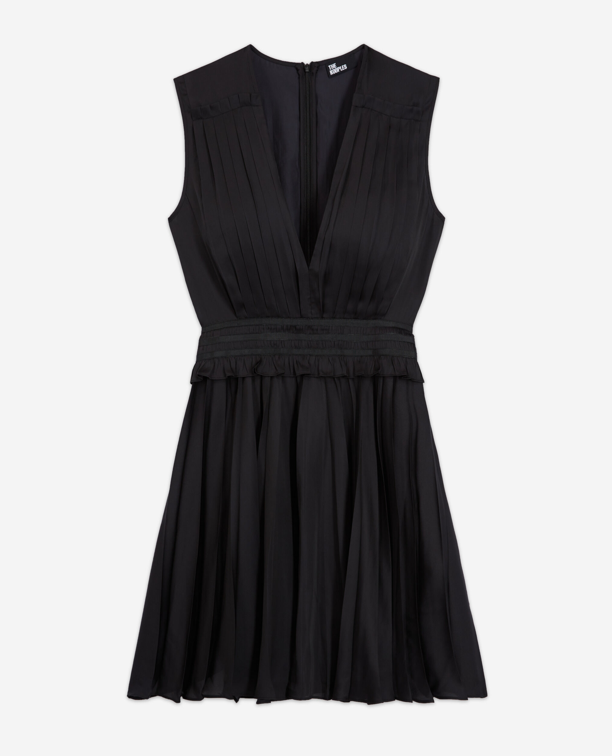 Robe courte plissée noire