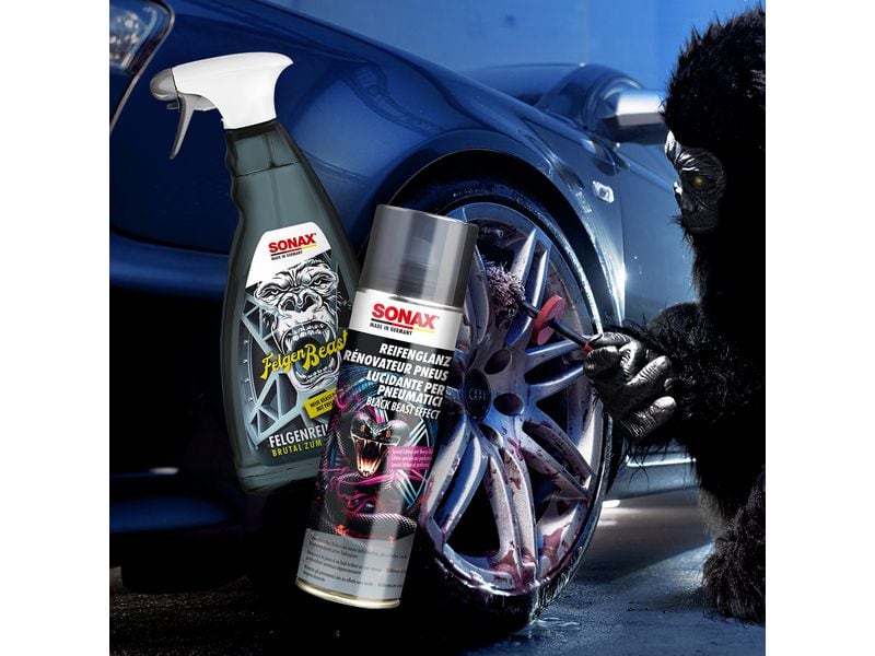 Sonax BEAST SET Felgenreiniger   Reifenglanz Spray Perfekt gepflegte Reifen und Felgen