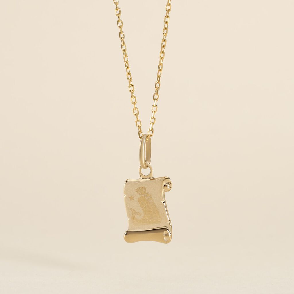 Pendentif Lamie Zodiaque Parchemin Or Jaune