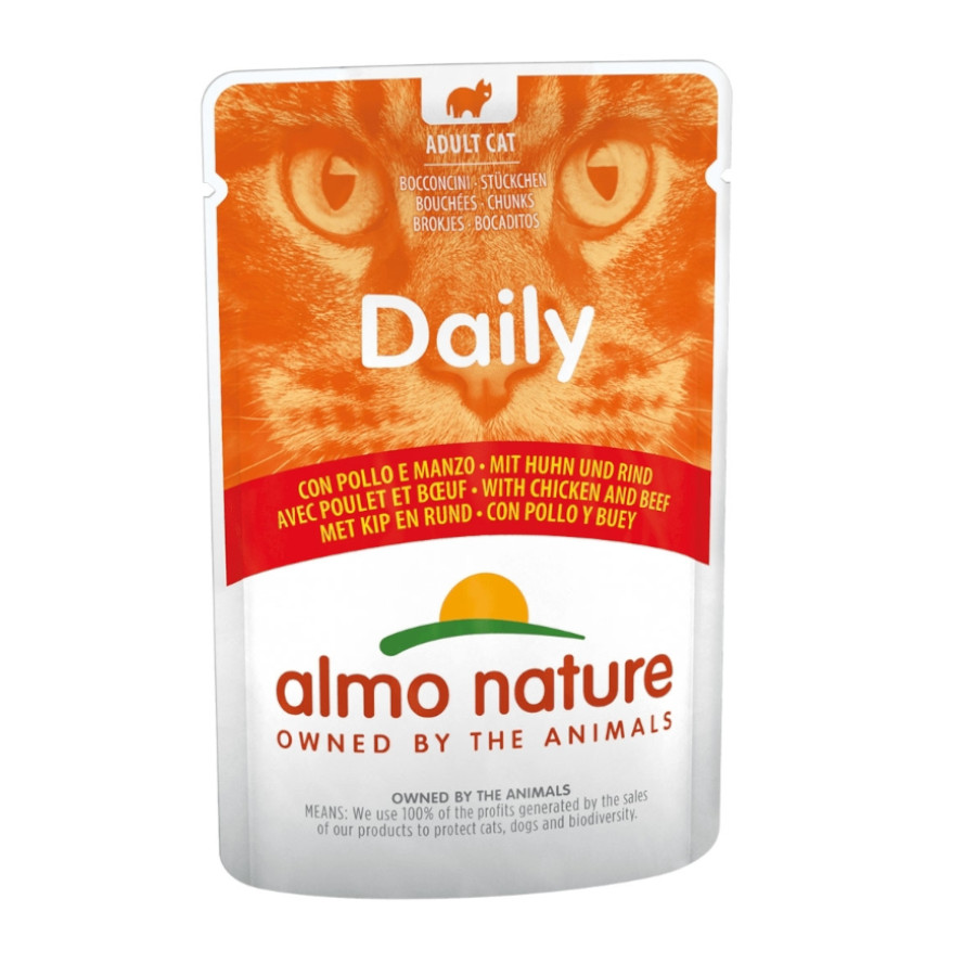 Sachê de 70g Almo Nature Adult Daily Menu Frango e Carne para gatos