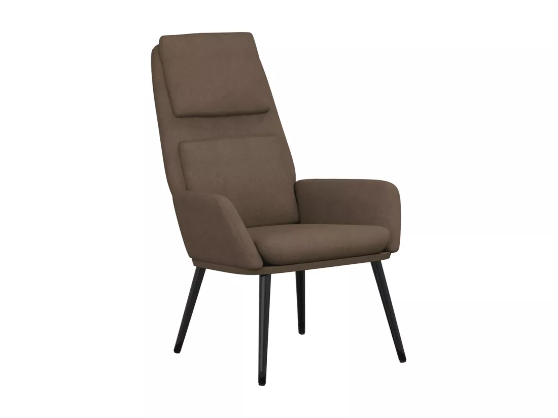 Chaise de relaxation avec tabouret Taupe Tissu