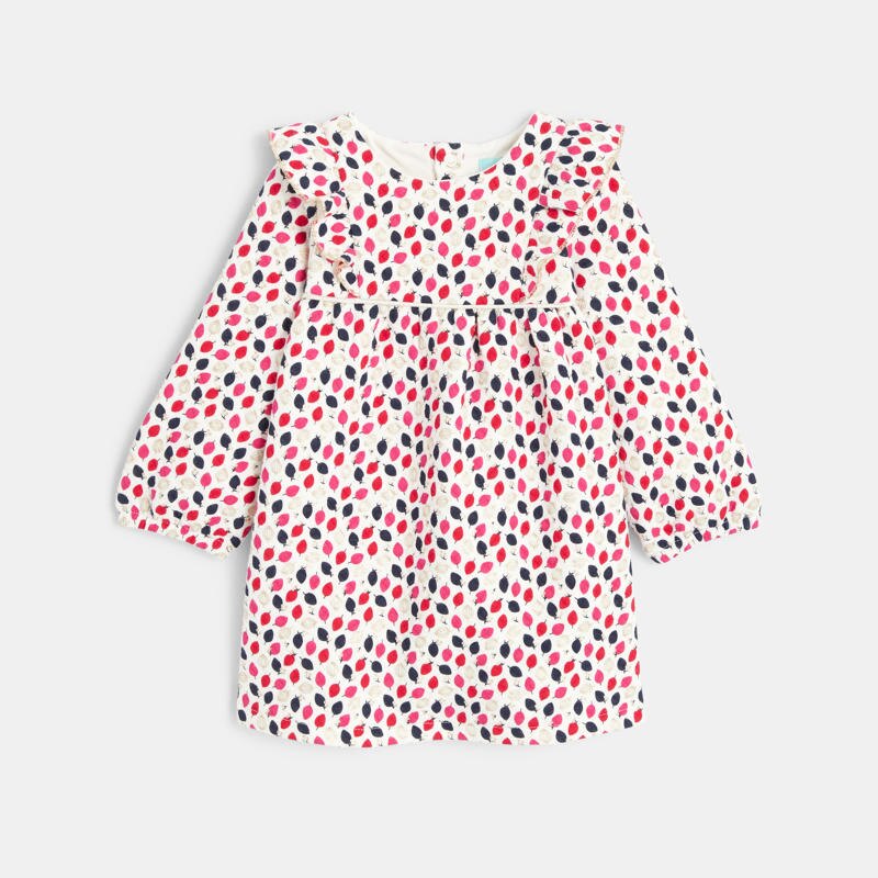 Robe matelassée fleurie bébé fille Bleu
