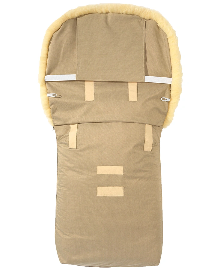 Lammfell-Fußsack PUTZI für Kinderwagen in beige