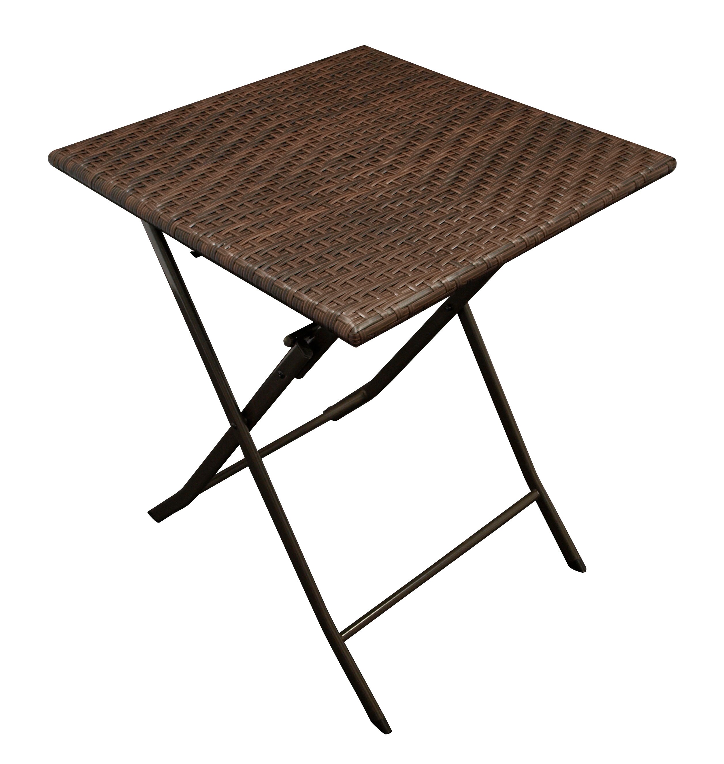 DEGAMO Bistroset ROSSANO 3-teilig klappbar, Metall + Polyrattan braun bicolor